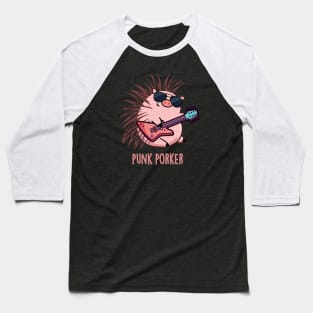 Punk Porker Cute Punk Rocker Pig Pun Baseball T-Shirt